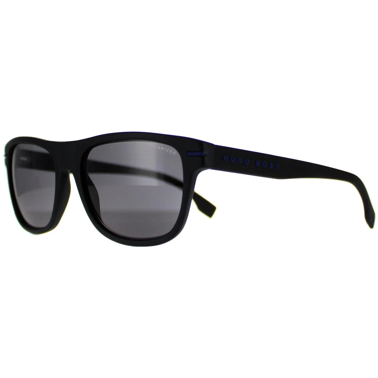 Hugo Boss Polarised|Rectangle^Sunglasses BOSS 1322/S 0VK M9 Matte Black Blue Grey Polarize