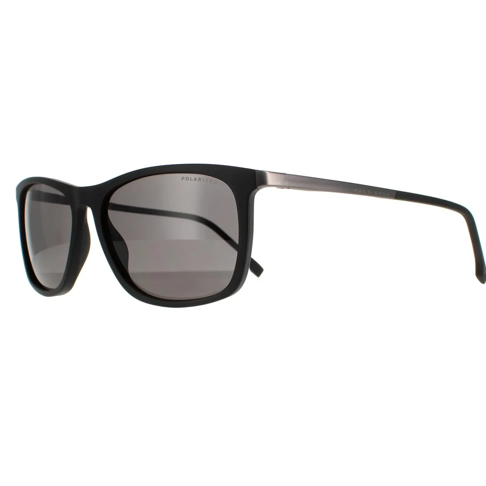 Hugo Boss Polarised|Rectangle^Sunglasses BOSS 1249/S/IT 003 M9 Matte Black Grey Polarized