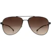 Hugo Boss Aviator|Hugo Boss^Sunglasses BOSS 1641/S R80 HA Matte Dark Ruthenium Brown Gra