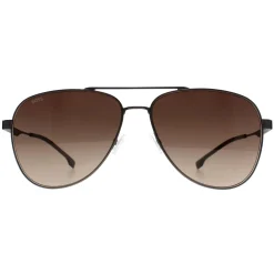 Hugo Boss Aviator|Hugo Boss^Sunglasses BOSS 1641/S R80 HA Matte Dark Ruthenium Brown Gra