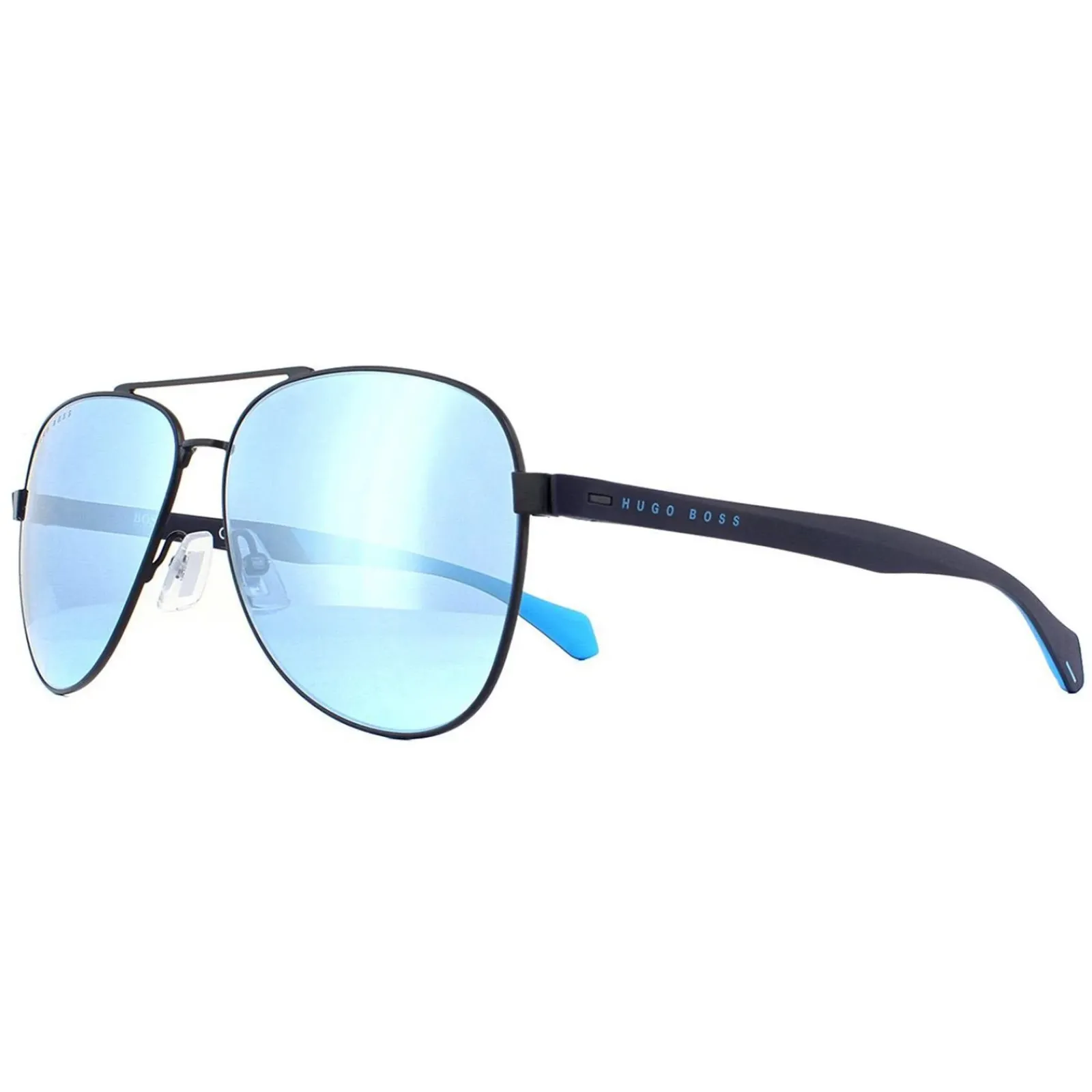 Hugo Boss Aviator|Hugo Boss^Sunglasses BOSS 1077/S FLL 3J Matte Blue Blue Mirror