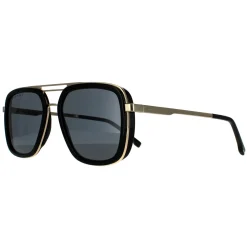 Hugo Boss Aviator|Hugo Boss^Sunglasses BOSS 1235/S 807 IR Black Gold Grey