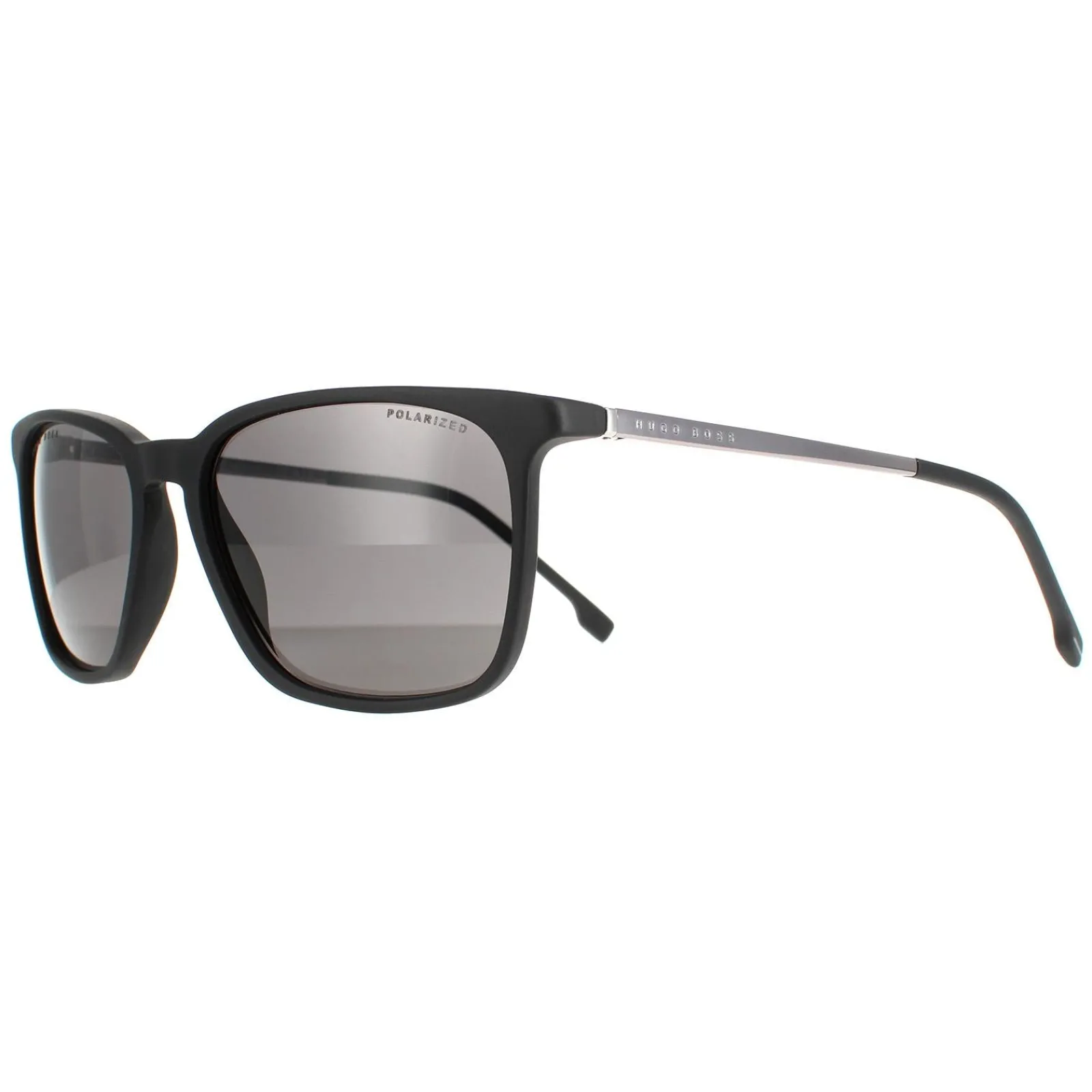 Hugo Boss Polarised|Rectangle^Sunglasses BOSS 1183/S/IT 003 M9 Matte Black Grey Polarised