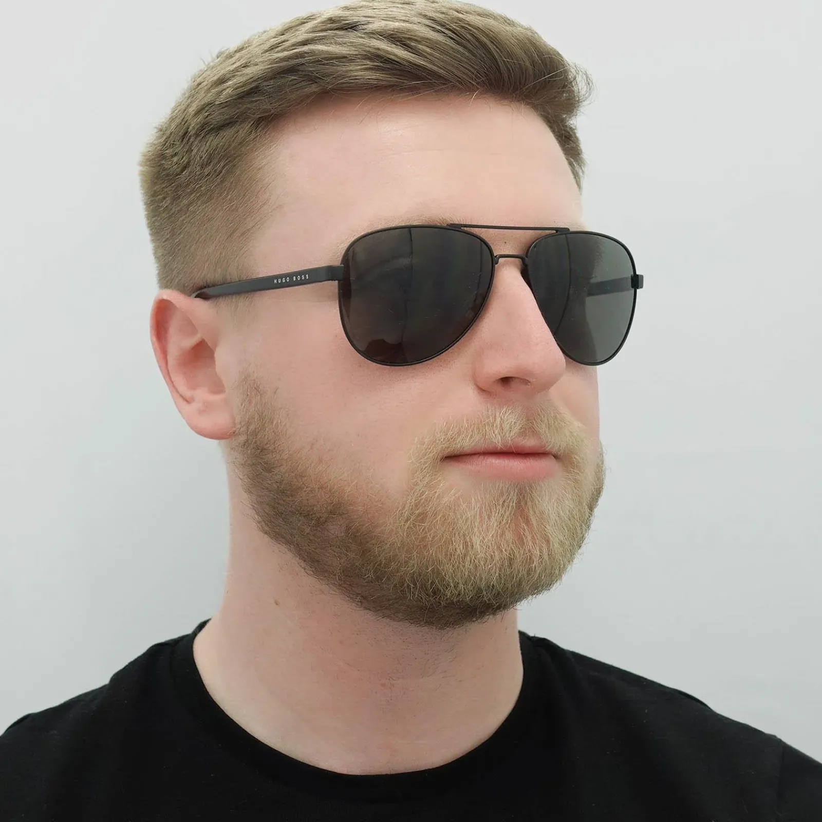 Hugo Boss Aviator|Hugo Boss^Sunglasses BOSS 0761/S 10G NR Matte Black Grey