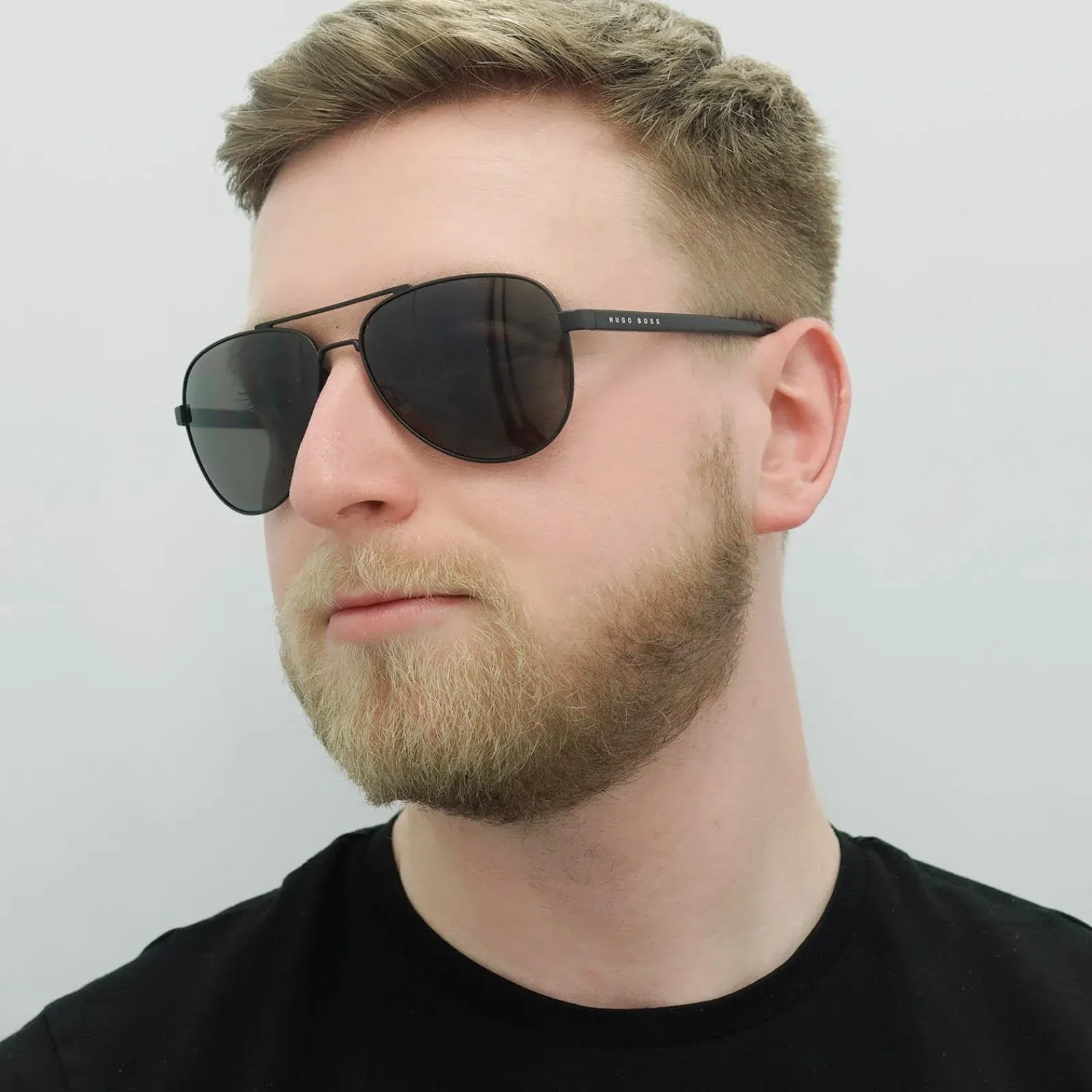 Hugo Boss Aviator|Hugo Boss^Sunglasses BOSS 0761/S 10G NR Matte Black Grey