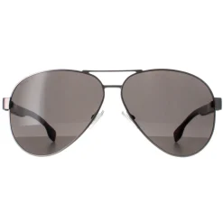 Hugo Boss Aviator|Hugo Boss^Sunglasses BOSS 1560/O/S R81 Matte Ruthenium Grey Brown