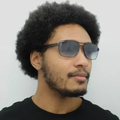 Hugo Boss Rectangle|Hugo Boss^Sunglasses BOSS 1240/S 003/08 Matte Black Blue Gradient