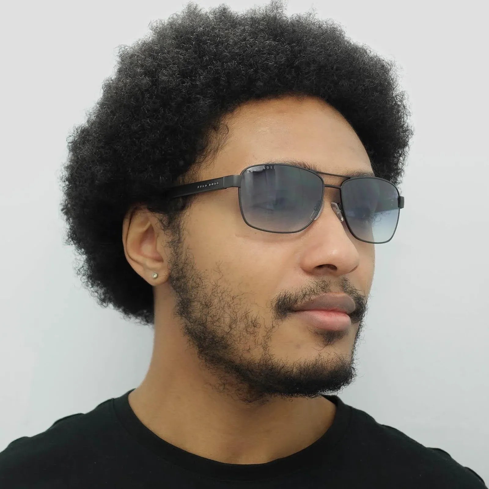 Hugo Boss Rectangle|Hugo Boss^Sunglasses BOSS 1240/S 003/08 Matte Black Blue Gradient