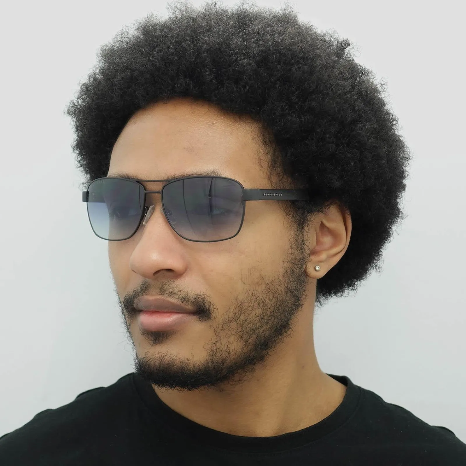 Hugo Boss Rectangle|Hugo Boss^Sunglasses BOSS 1240/S 003/08 Matte Black Blue Gradient
