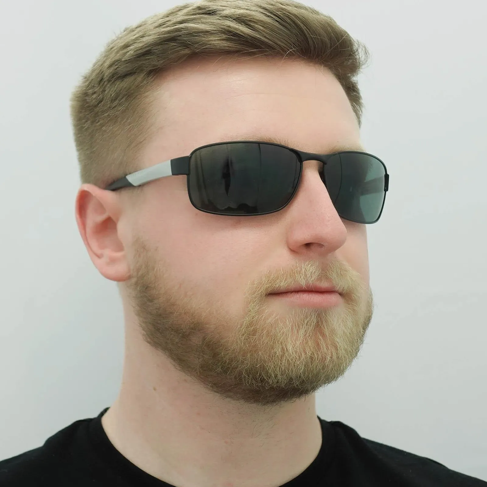 Hugo Boss Polarised^Sunglasses 0569/P/S 92K RA Dark Ruthenium Grey Green Polariz