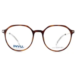 INVU Round|Round^Glasses Frames B4117 B Honey Tortoise Demi Gold Men Women