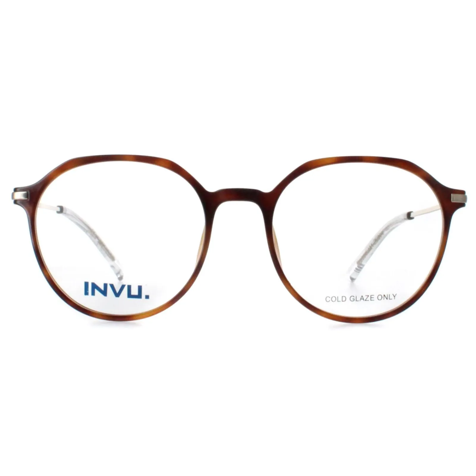 INVU Round|Round^Glasses Frames B4117 B Honey Tortoise Demi Gold Men Women