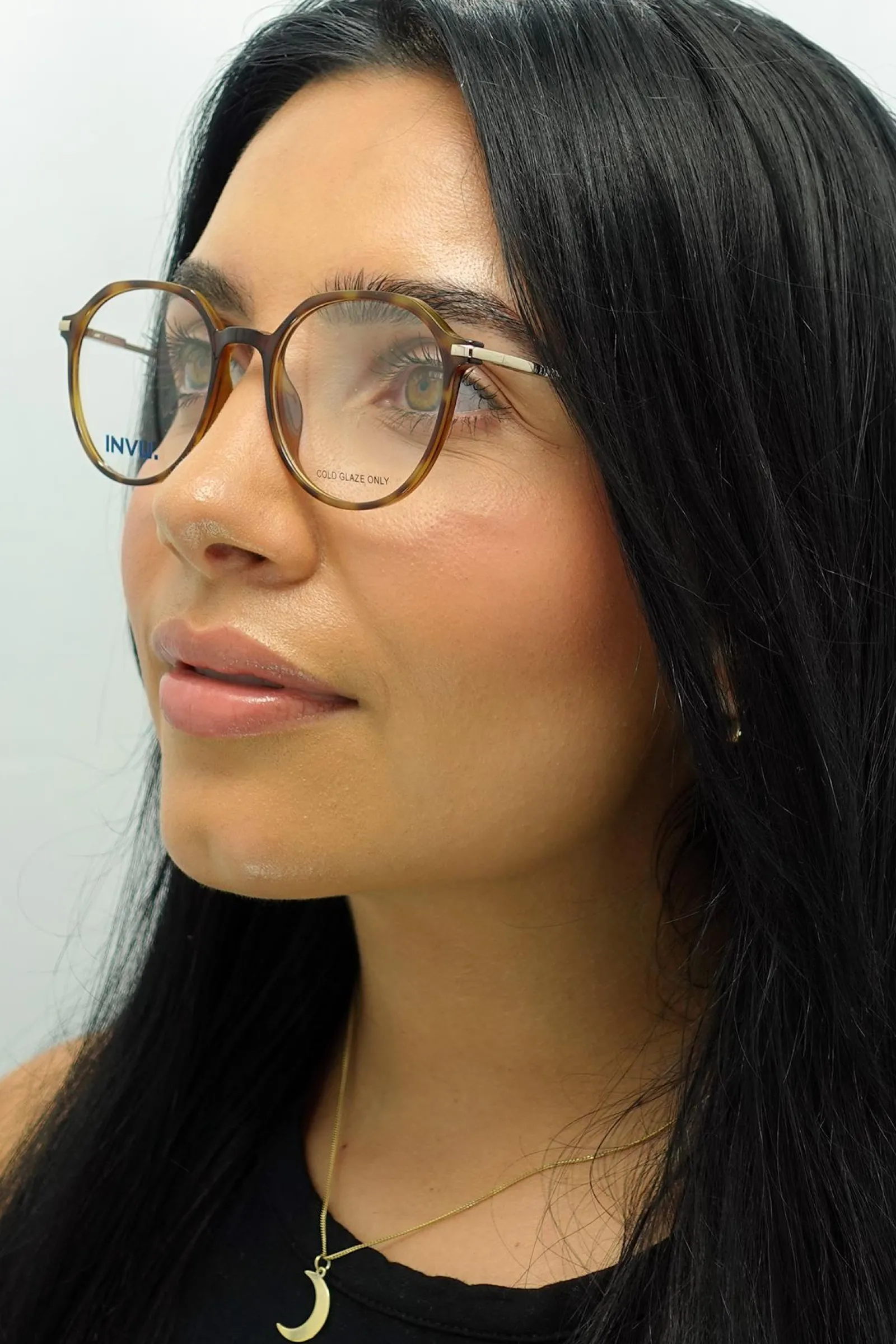INVU Round|Round^Glasses Frames B4117 B Honey Tortoise Demi Gold Men Women