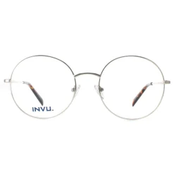 INVU Round|Round^Glasses Frames B3117 B White Gold Men Women