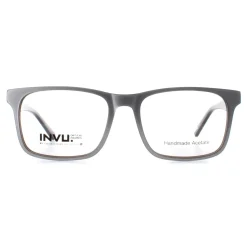 INVU Rectangle|Rectangle^Glasses Frames B4008 C Silver Petrol Men Women