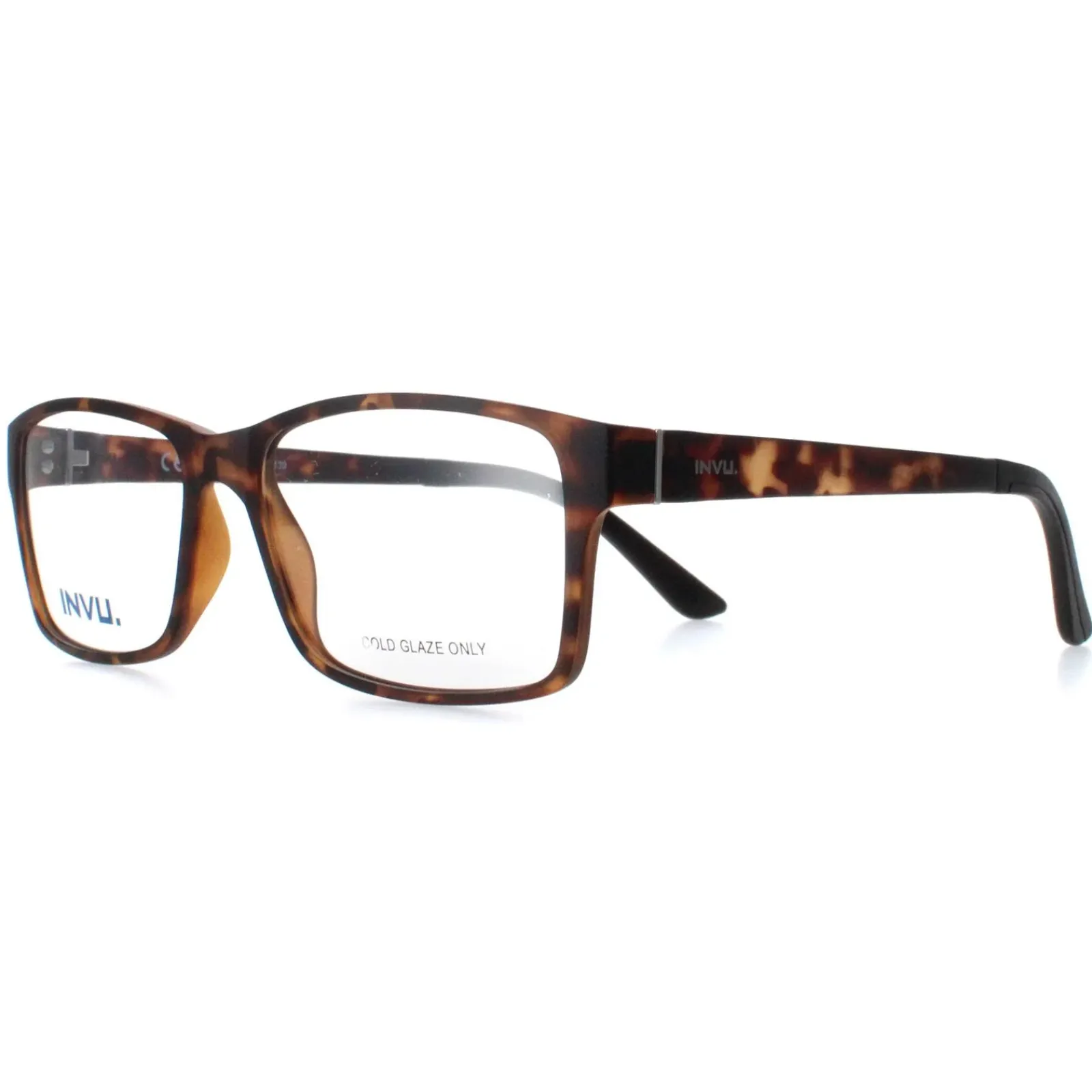 INVU Rectangle^Glasses Frames B4425 C Tortoise Matte Demi Men