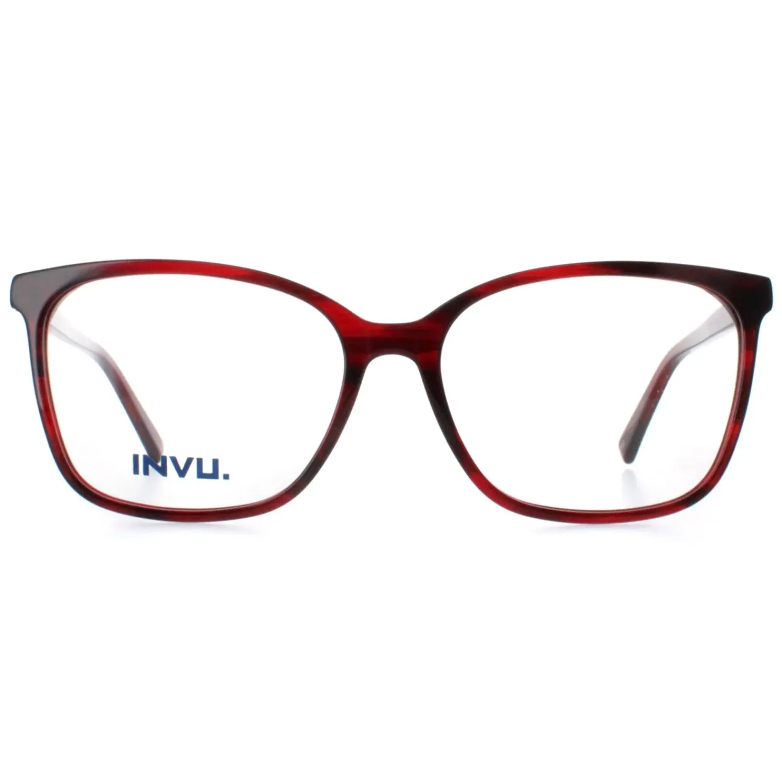 INVU Square^Glasses Frames B4107 C Transparent Burgundy Women