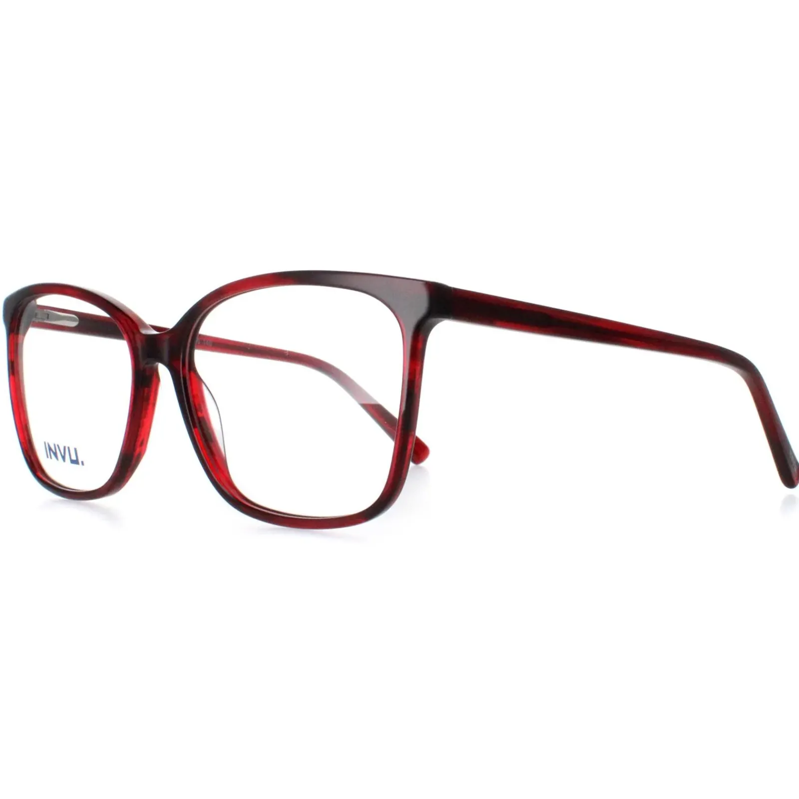 INVU Square^Glasses Frames B4107 C Transparent Burgundy Women