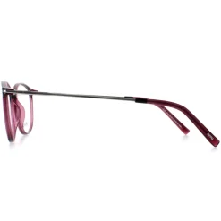 INVU Round|Round^Glasses Frames B4116 C Transparent Burgundy Casis Silver Women
