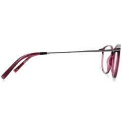 INVU Round|Round^Glasses Frames B4116 C Transparent Burgundy Casis Silver Women