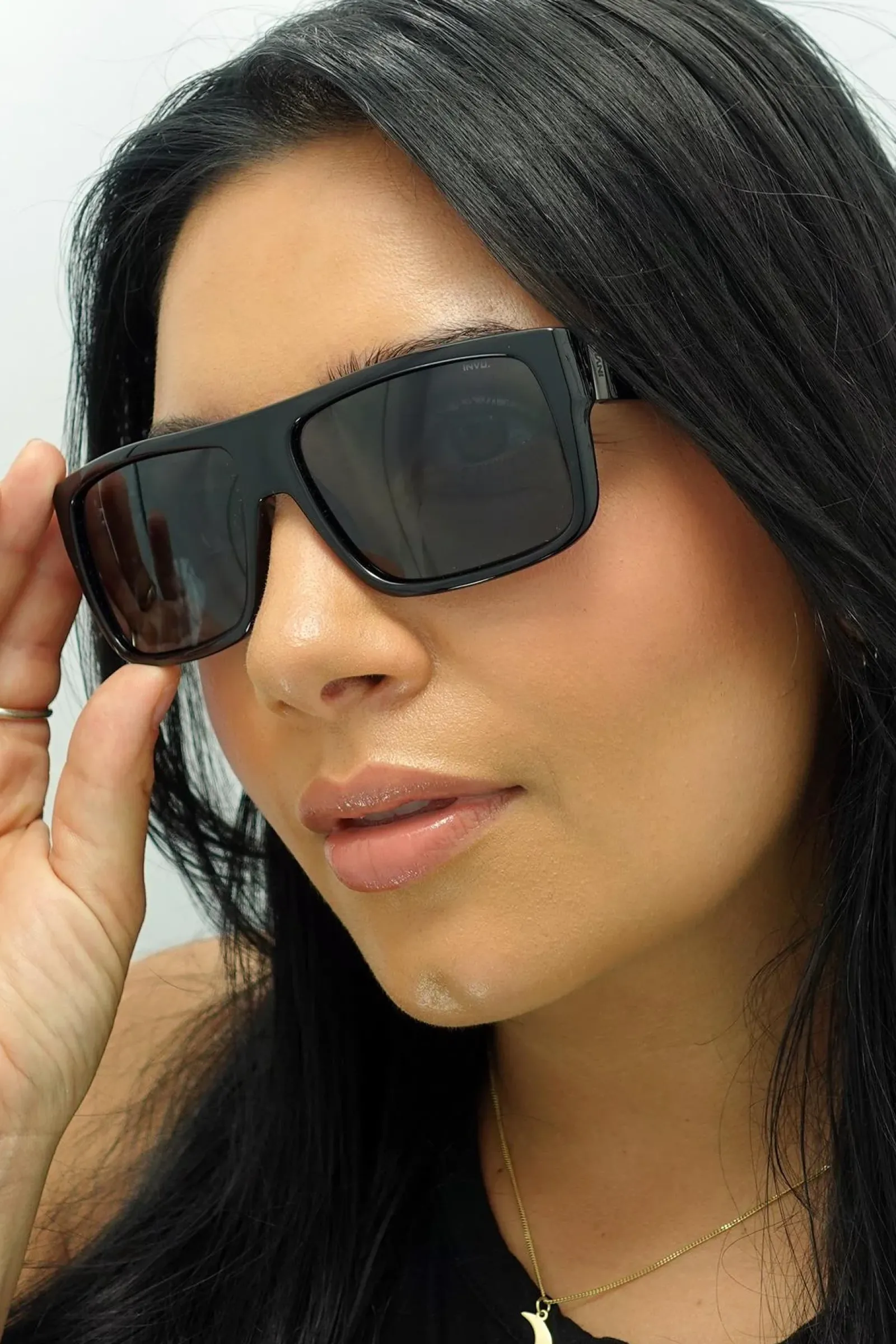 INVU Polarised|Rectangle^Sunglasses B2130 A Black Grey Polarized
