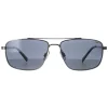 INVU Polarised|Rectangle^Sunglasses B1109 B Polished Silver Grey Polarized
