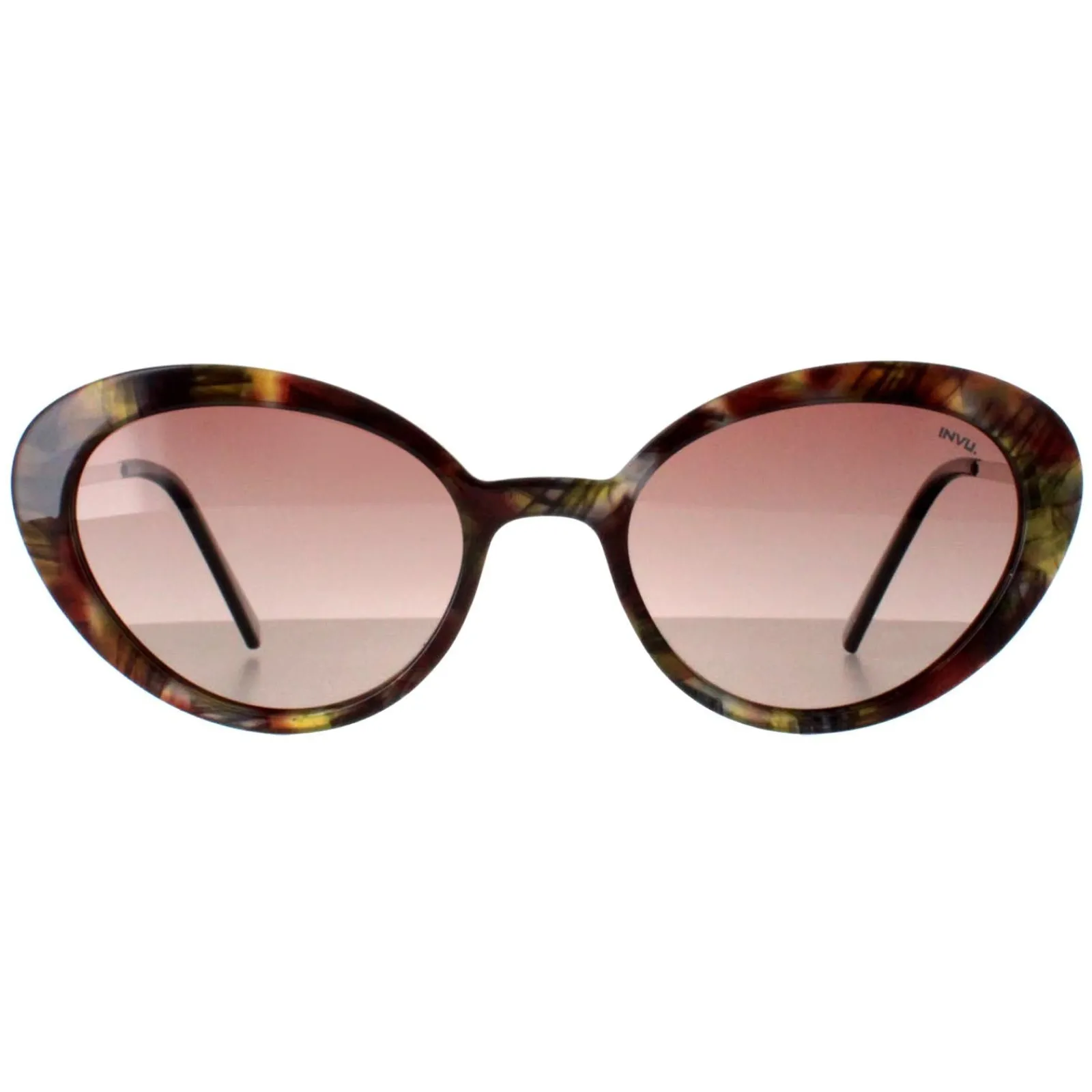 INVU Polarised|Oval^Sunglasses B2108 C Cloud Brown Sage Tortoise Brown Polarized