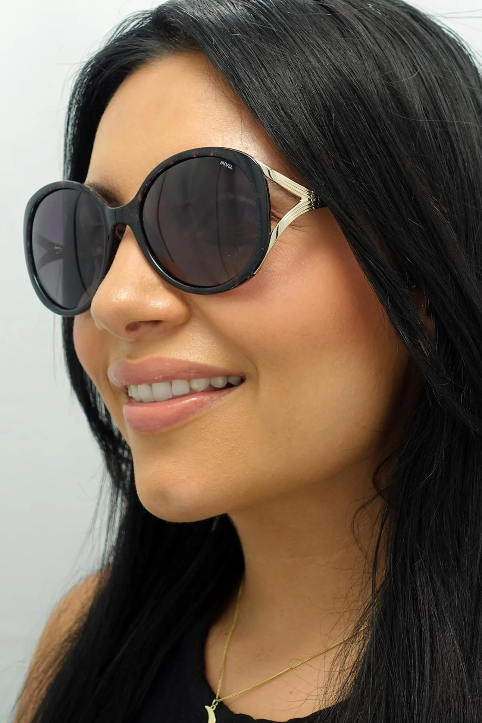 INVU Polarised^Sunglasses B2117 C Dark Tortoise Purple Demi Gold Purple Polarize