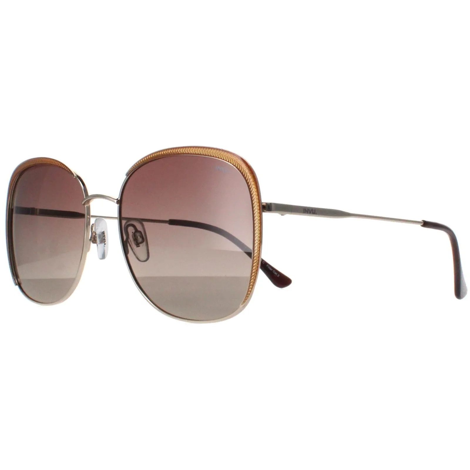 INVU Polarised^Sunglasses B1018 C Gold Beige Brown Polarized