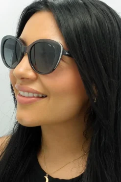 INVU Polarised|Cat-Eye^Sunglasses B2041 C Transparent Grey Grey Polarized