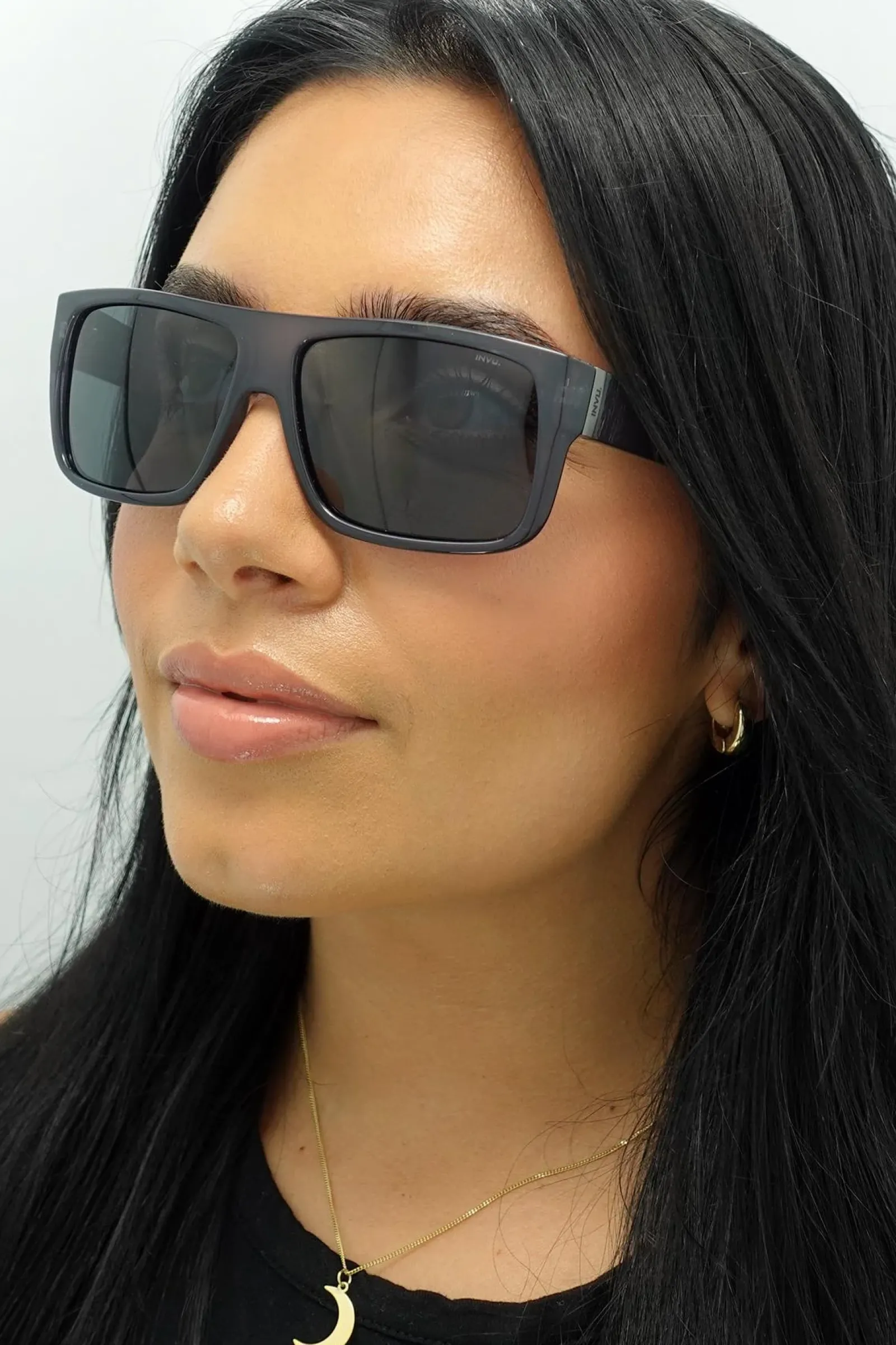 INVU Polarised|Rectangle^Sunglasses B2130 D Milky Grey Crystal Grey Polarized