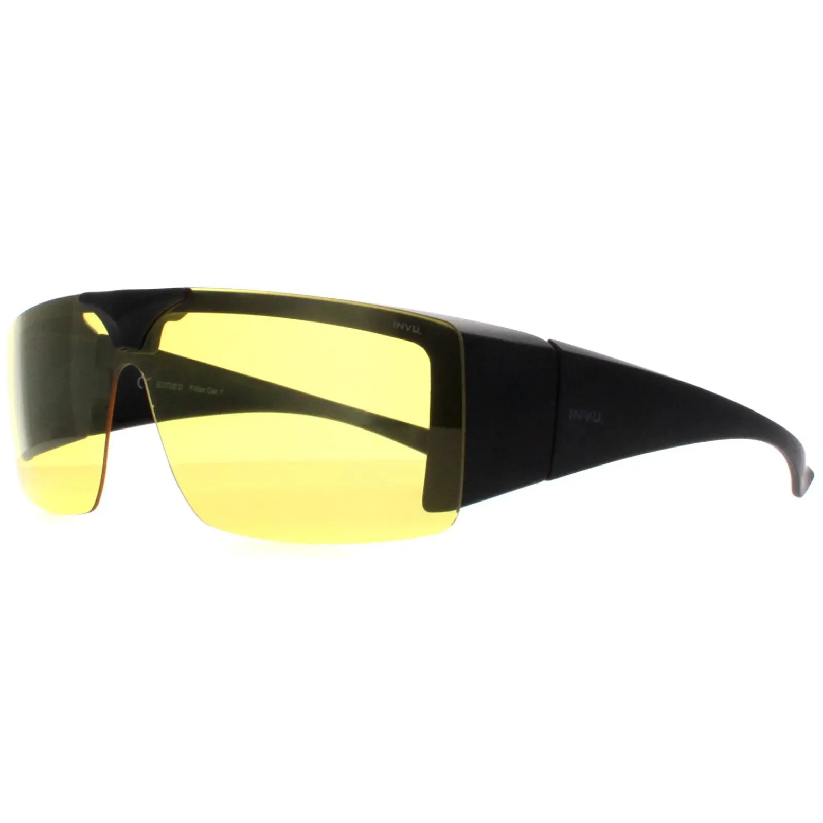 INVU Rectangle|Rectangle^Sunglasses E2700 D Matte Black High Yellow
