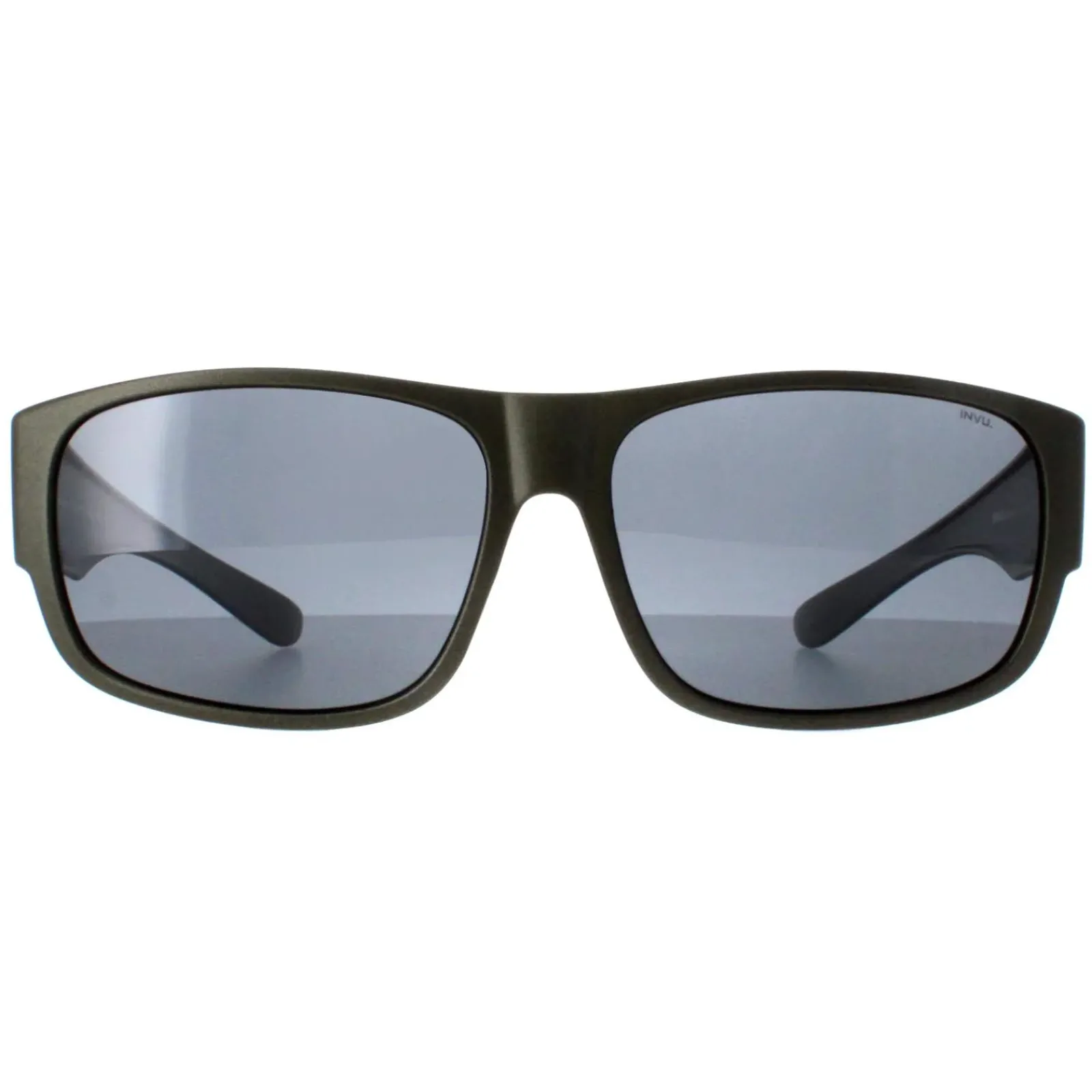 INVU Polarised|Rectangle^Sunglasses E2601 E Matte Olive Metallic Grey Polarized