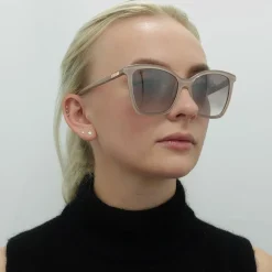 Jimmy Choo Square|Jimmy Choo^Sunglasses ALI/S FWM NQ Nude Brown Silver Mirror