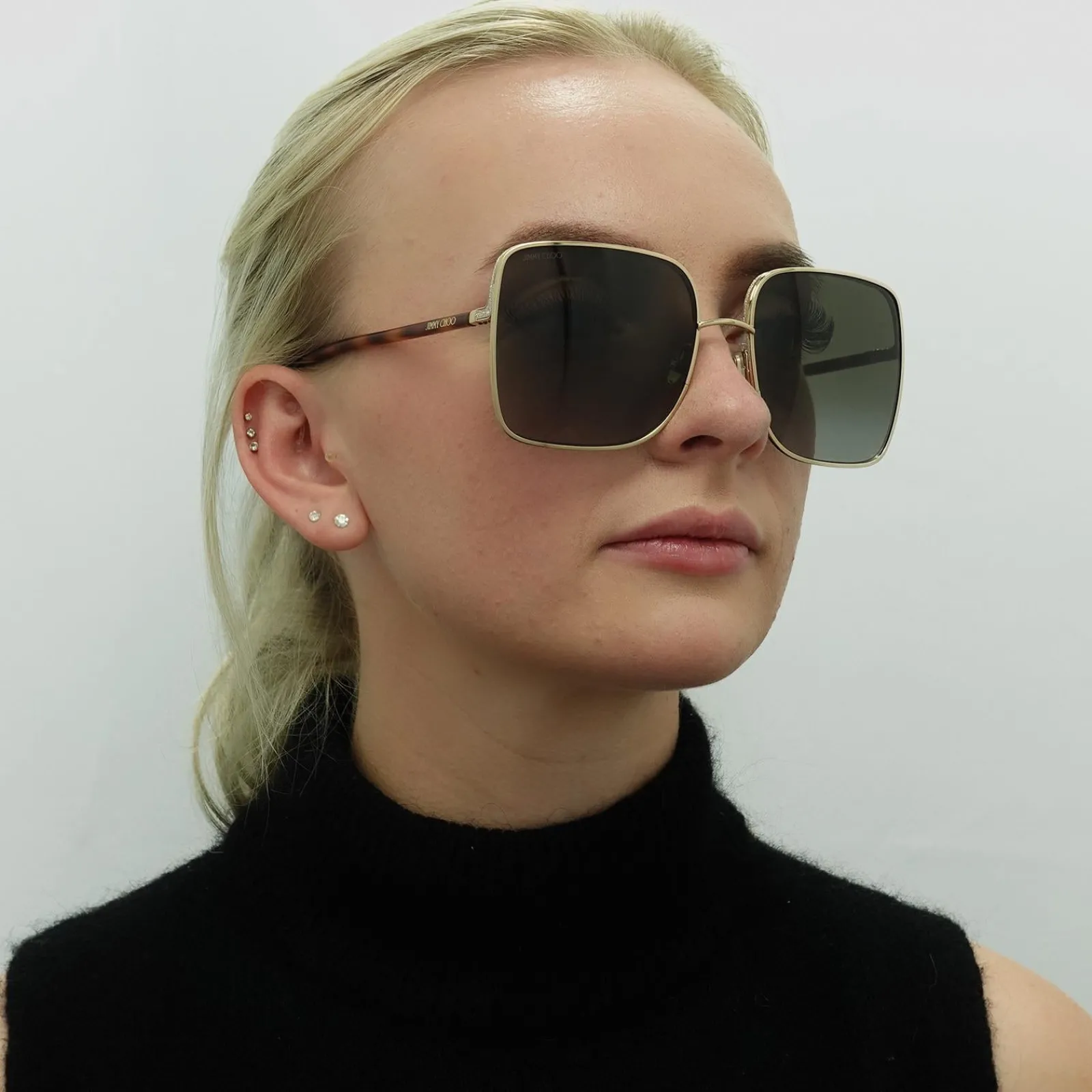 Jimmy Choo Square|Jimmy Choo^Sunglasses ALIANA/S 06J HA Gold Havana Brown Gradient
