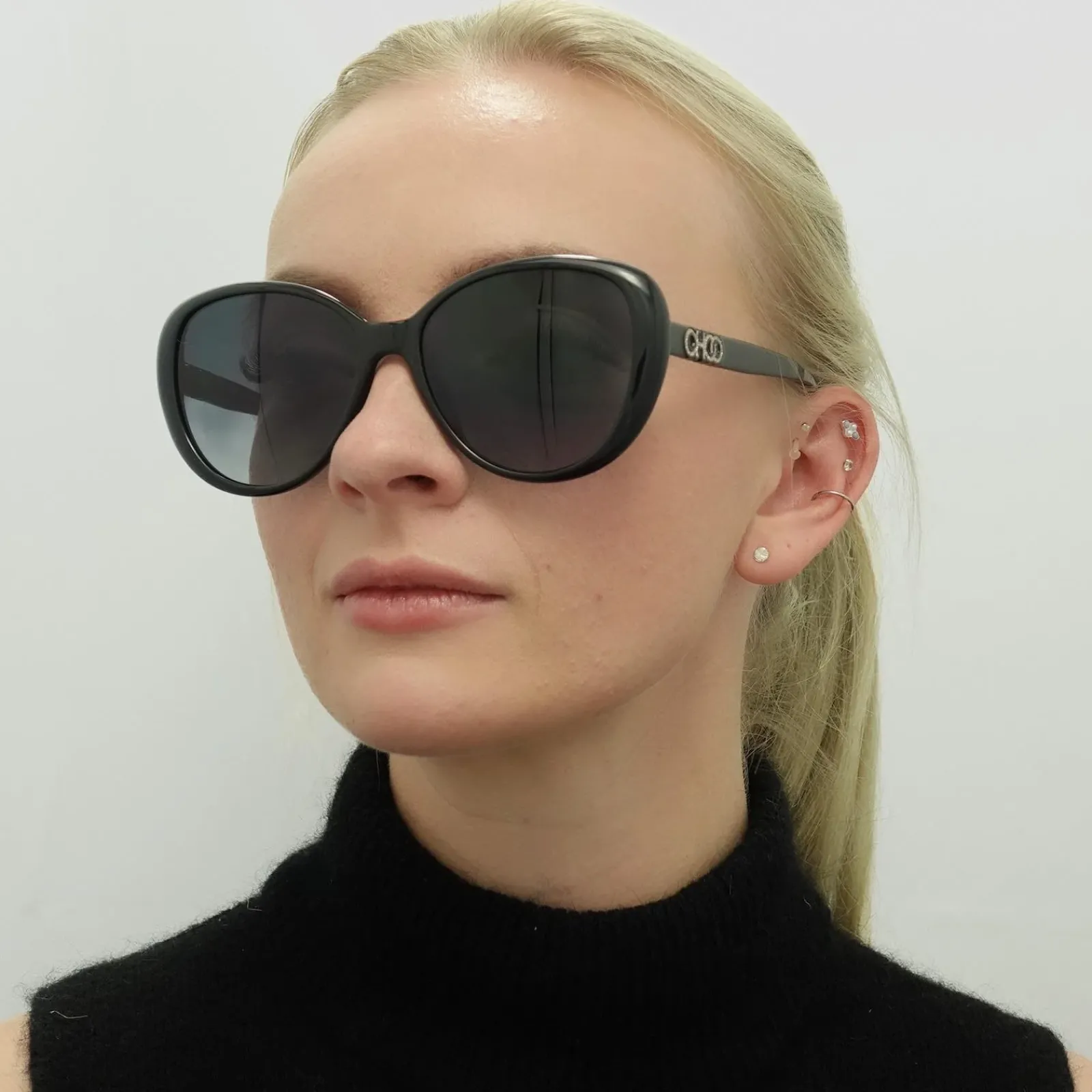 Jimmy Choo Butterfly|Jimmy Choo^Sunglasses AMIRA/G/S 807 9O Black Dark Grey Gradient