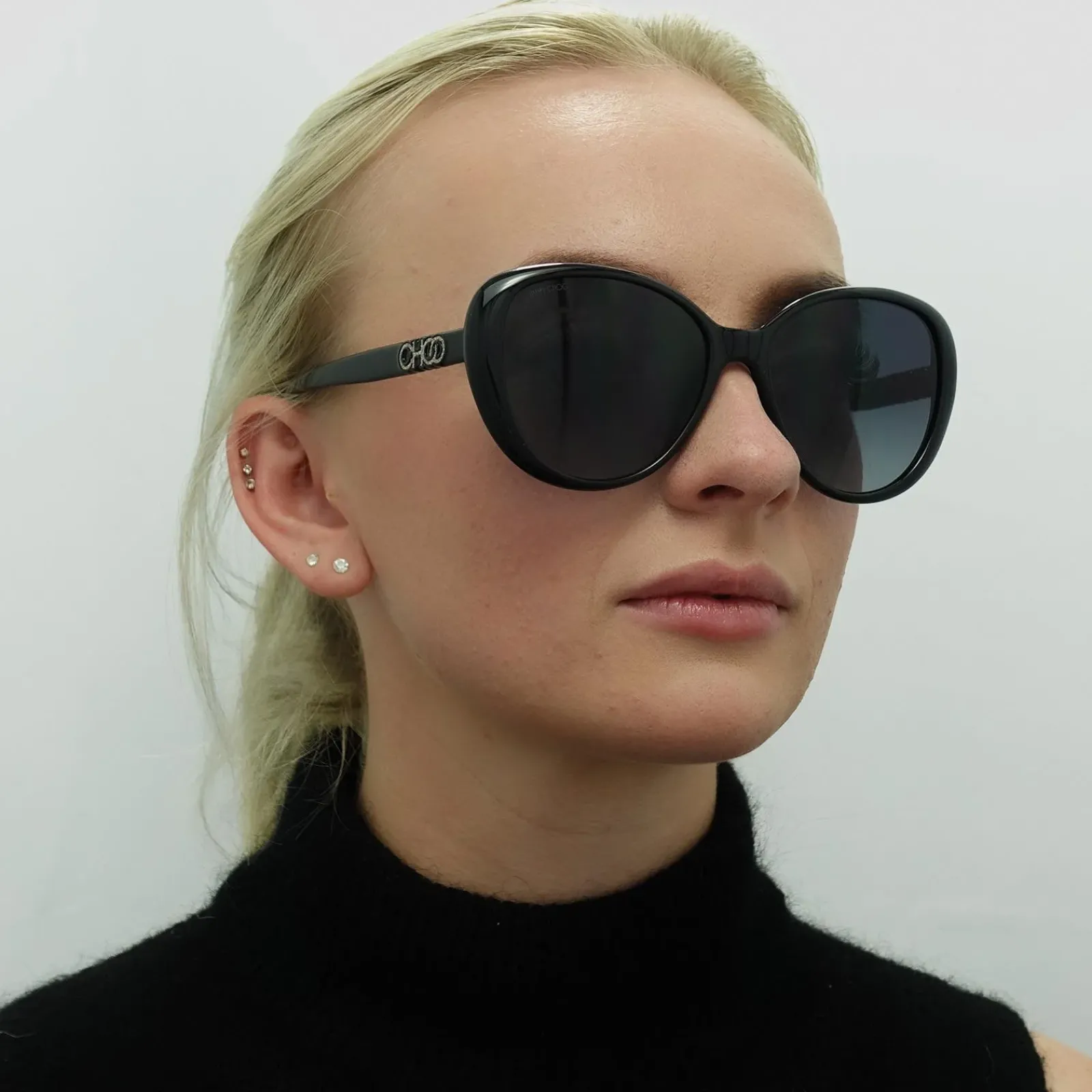 Jimmy Choo Butterfly|Jimmy Choo^Sunglasses AMIRA/G/S 807 9O Black Dark Grey Gradient