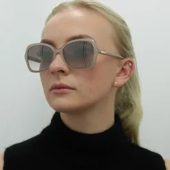 Jimmy Choo Butterfly|Jimmy Choo^Sunglasses BETT/S FWM NQ Nude Brown Silver Mirror