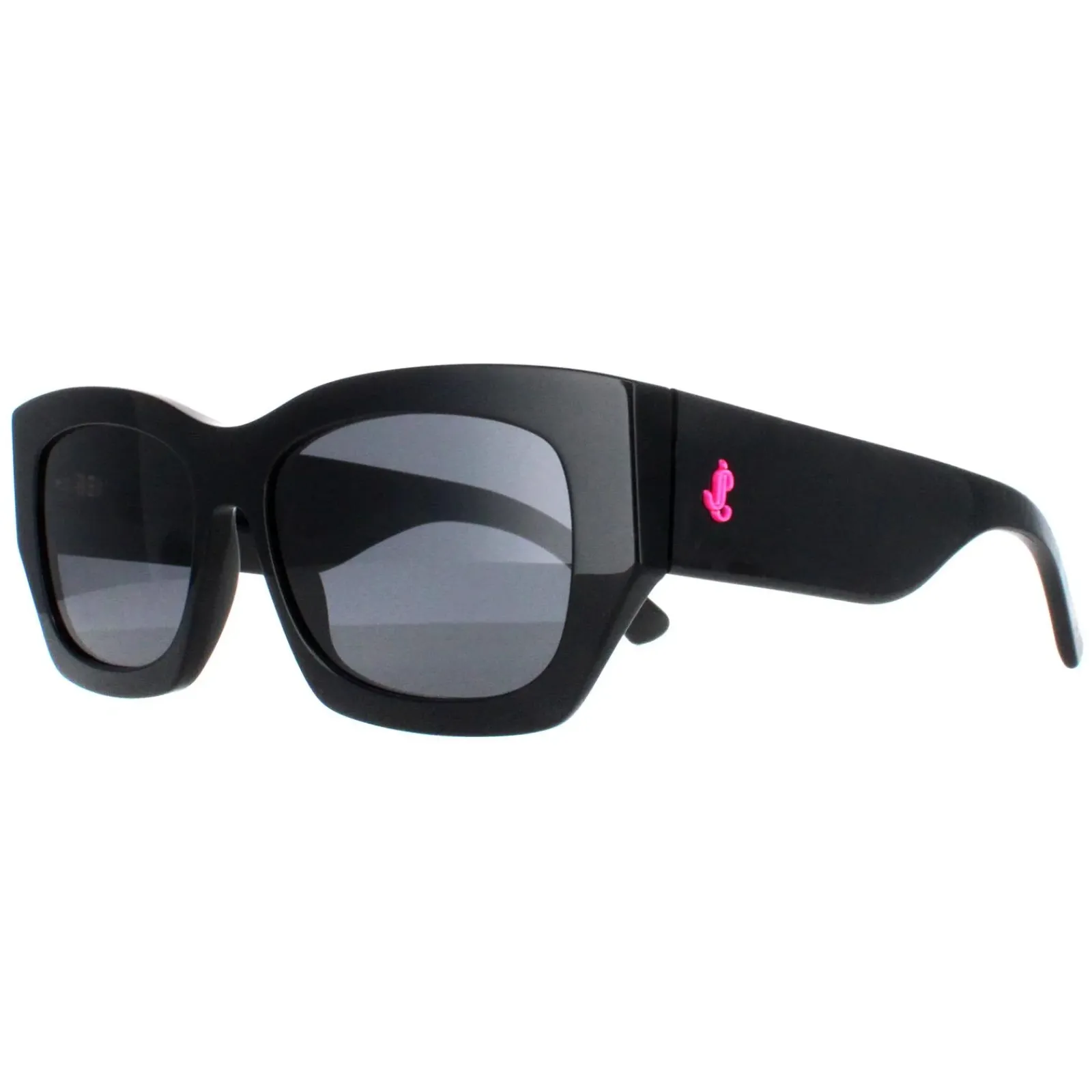 Jimmy Choo Rectangle|Jimmy Choo^Sunglasses CAMI/S 807 IR Black with Black Pattern Temples G