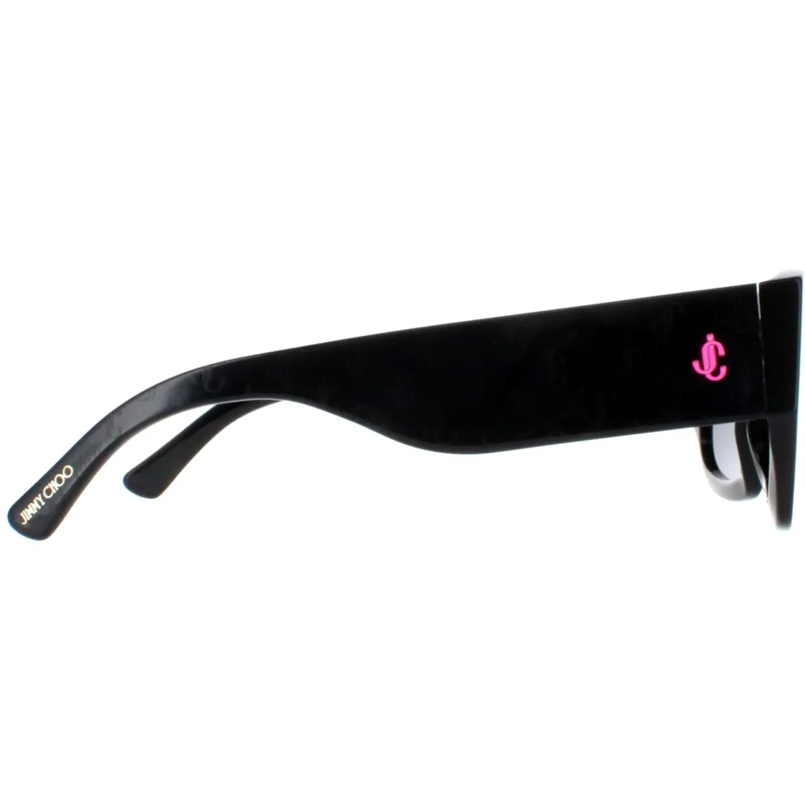 Jimmy Choo Rectangle|Jimmy Choo^Sunglasses CAMI/S 807 IR Black with Black Pattern Temples G