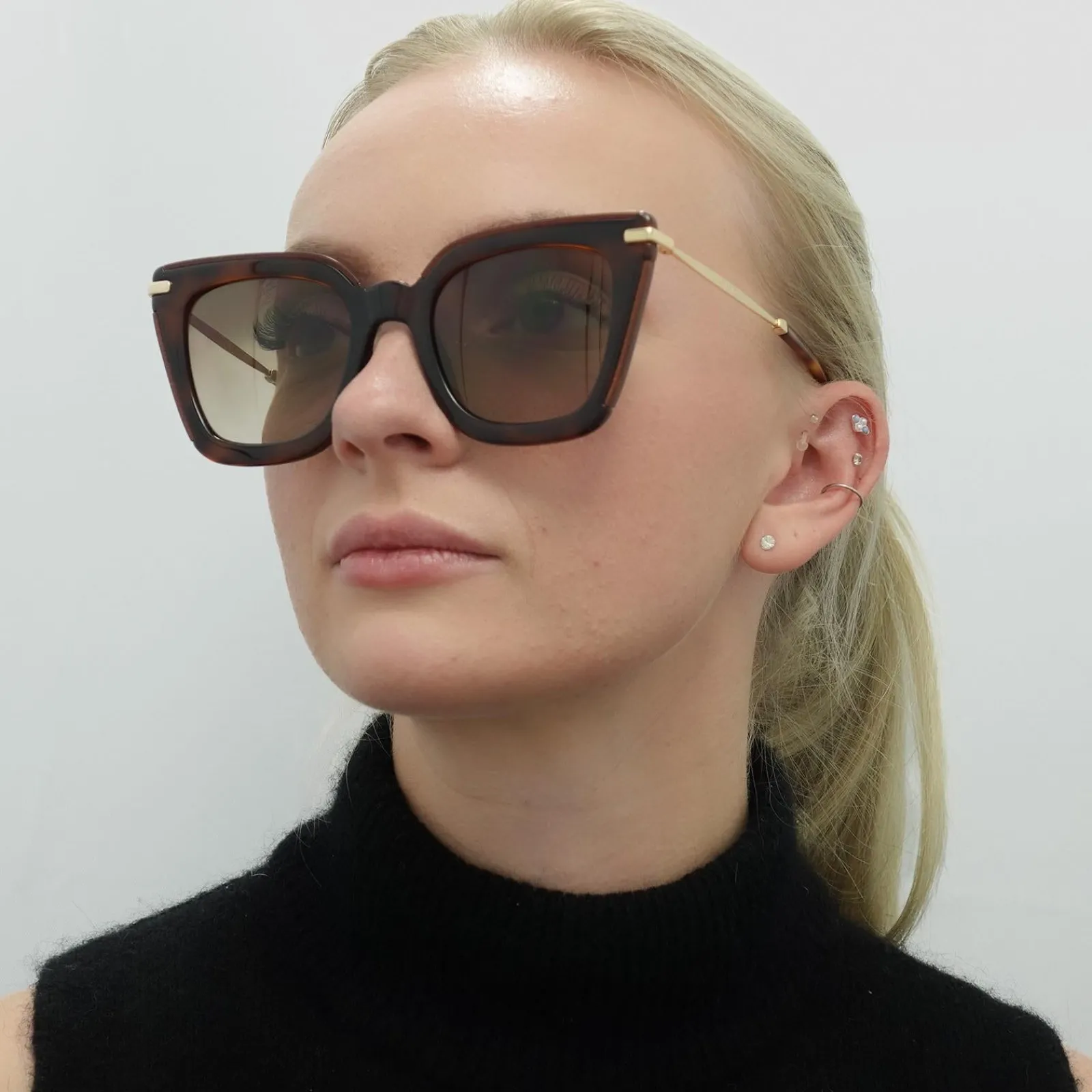 Jimmy Choo Square|Jimmy Choo^Sunglasses Ciara/G/S OCY HA Glitter Havana Brown Gradient