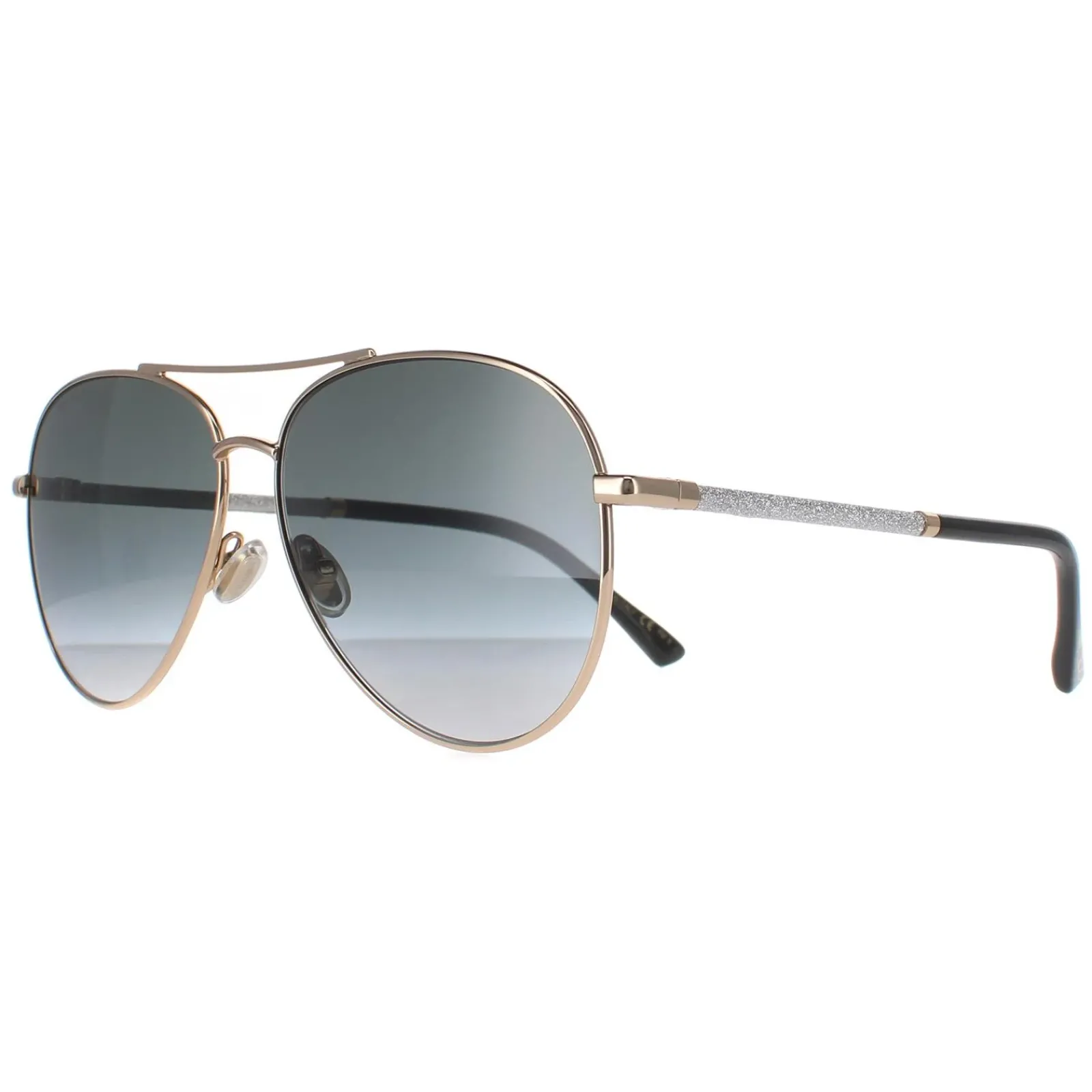 Jimmy Choo Aviator|Jimmy Choo^Sunglasses DEVAN/S RHL 9O Gold Black Dark Grey Gradient