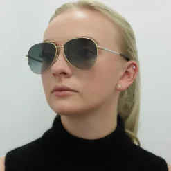 Jimmy Choo Aviator|Jimmy Choo^Sunglasses DEVAN/S RHL 9O Gold Black Dark Grey Gradient