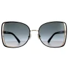 Jimmy Choo Square|Jimmy Choo^Sunglasses FRIEDA/S 2M2 90 Black and Gold Grey Gradient