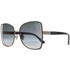 Jimmy Choo Square|Jimmy Choo^Sunglasses FRIEDA/S 2M2 90 Black and Gold Grey Gradient