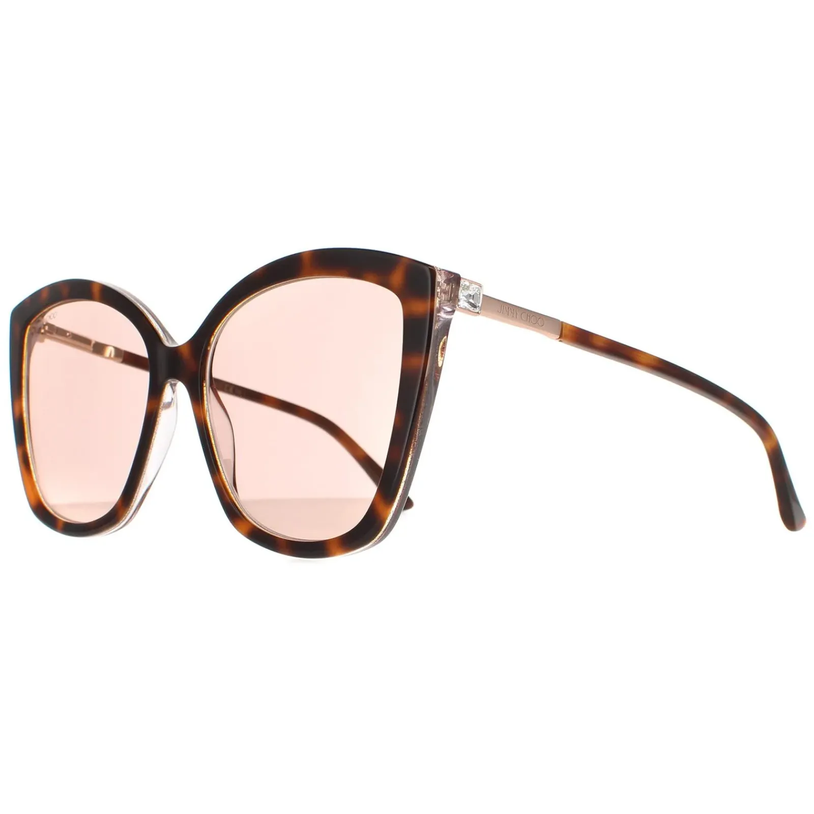Jimmy Choo Cat-Eye|Jimmy Choo^Sunglasses Nat/S 0T4 K1 Havana Pink Gold Mirror