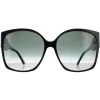 Jimmy Choo Square|Jimmy Choo^Sunglasses NOEMI/S DXF 9O Black Dark Grey Gradient
