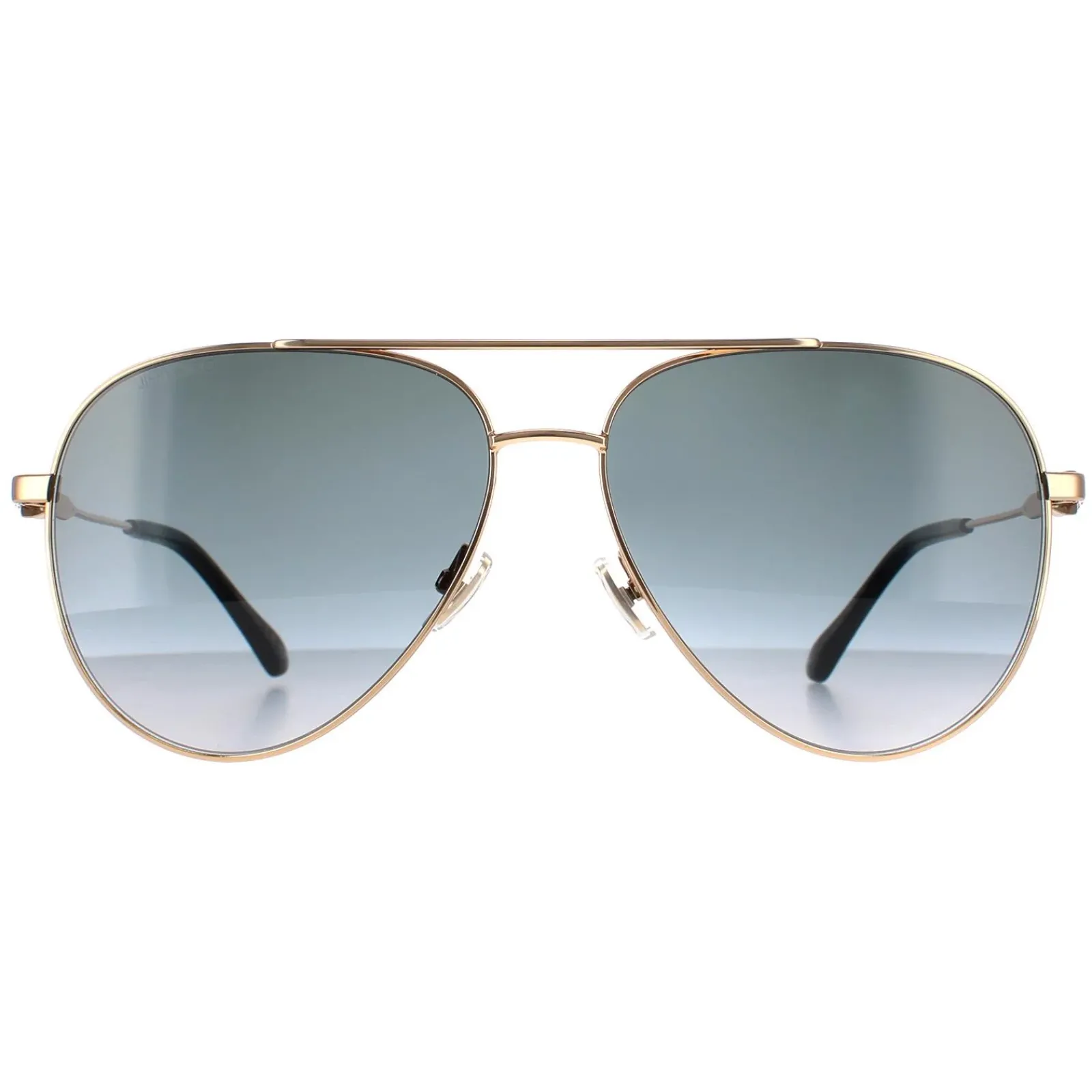 Jimmy Choo Aviator|Jimmy Choo^Sunglasses OLLY/S 2M2 9O Black Gold Dark Grey Gradient