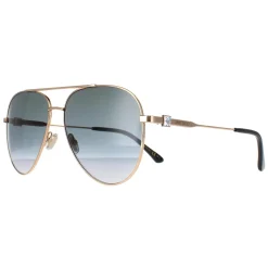 Jimmy Choo Aviator|Jimmy Choo^Sunglasses OLLY/S 2M2 9O Black Gold Dark Grey Gradient