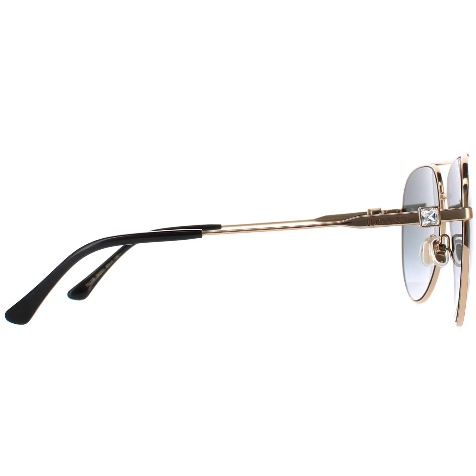 Jimmy Choo Aviator|Jimmy Choo^Sunglasses OLLY/S 2M2 9O Black Gold Dark Grey Gradient